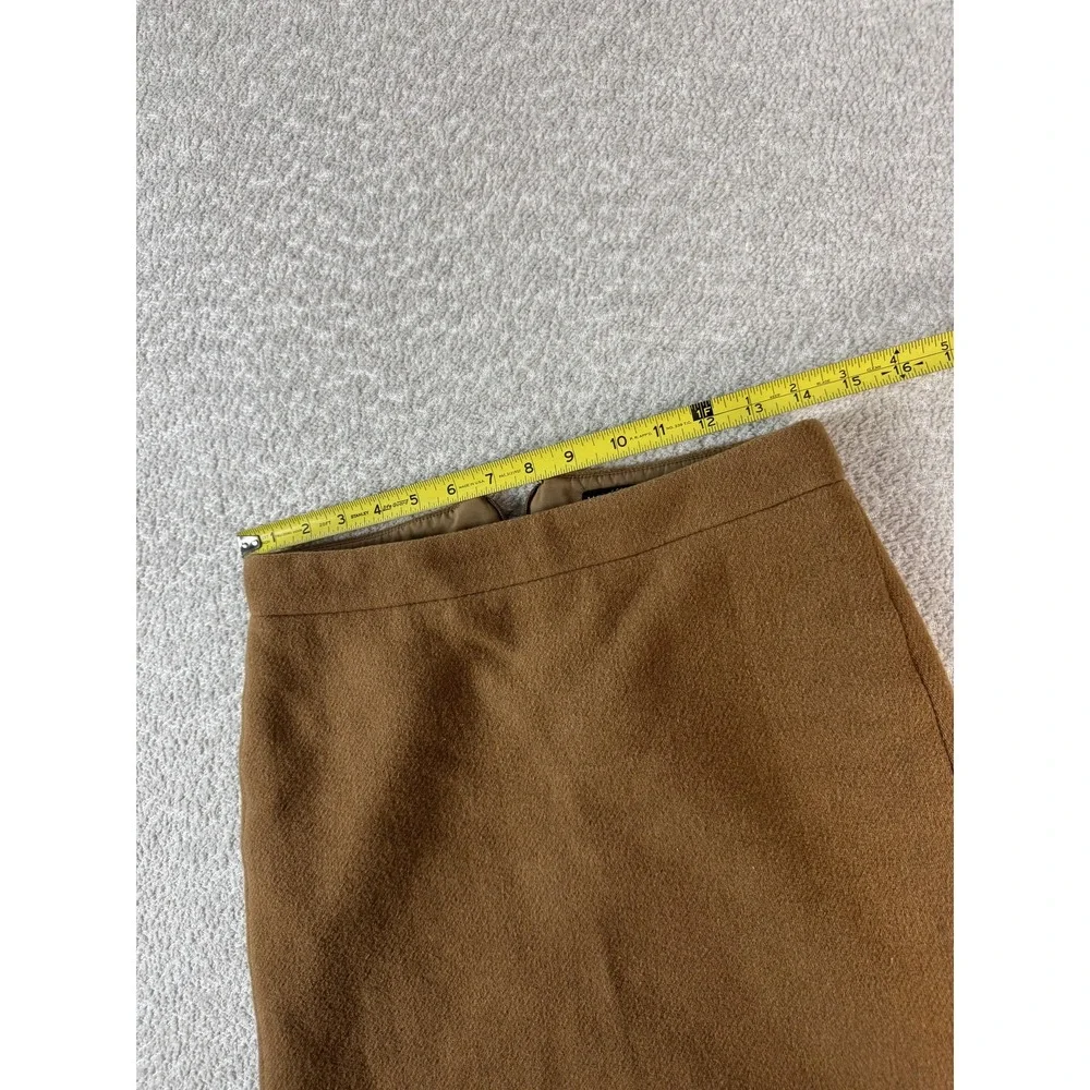 J Crew Mercantile Skirt Womens 0 Petite‎ Brown Wool Blend Classic Career Work